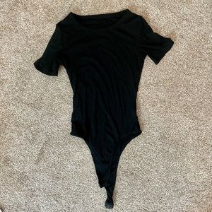 Black thong bodysuit